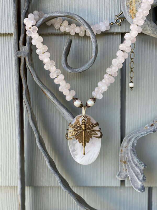 Deco Dragonfly on Rose Necklace - Image 3