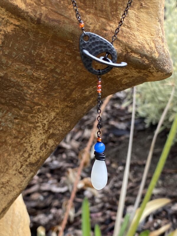 Charcoal with Gemstones Necklace - Image 2