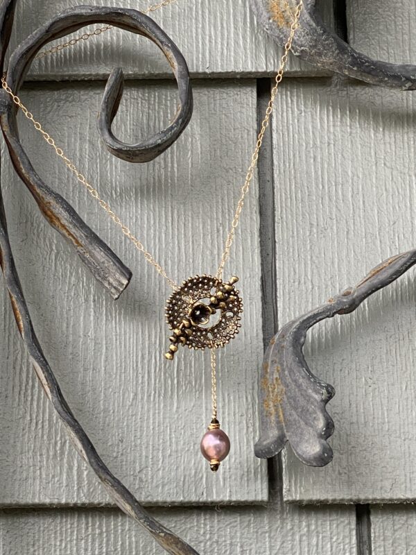 Brass Bell Flower Necklace - Image 3