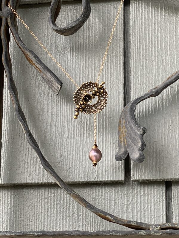 Brass Bell Flower Necklace - Image 2