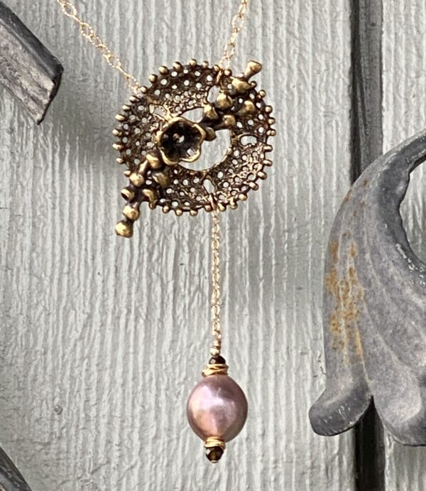 Brass Bell Flower Necklace