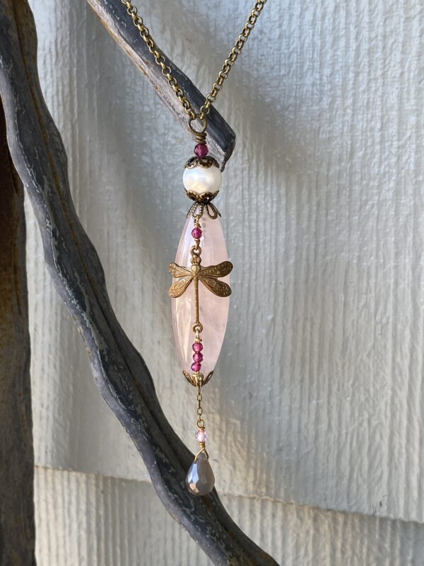 Pink Dragonfly Necklace