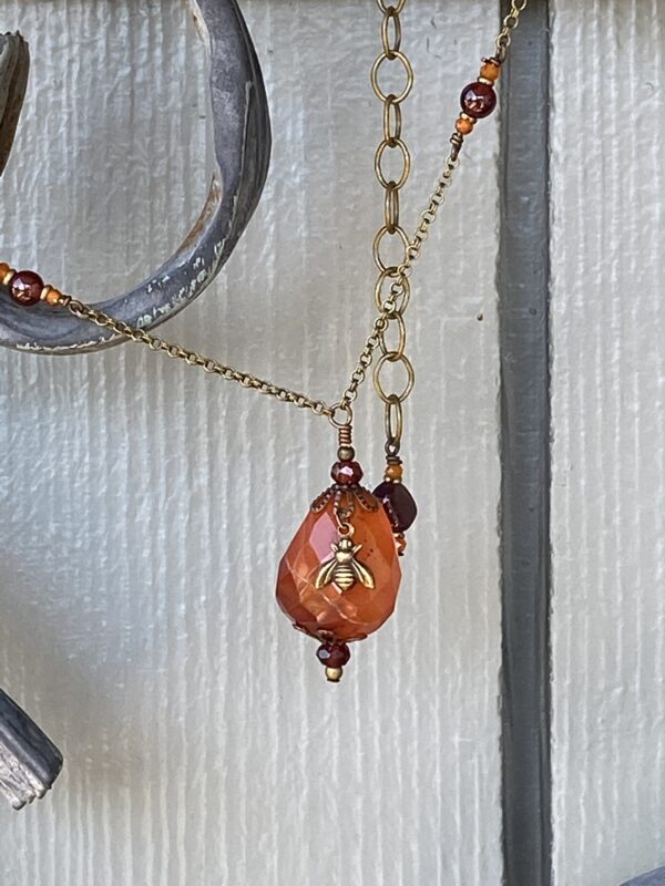 Carnelian Bee Necklace - Image 3