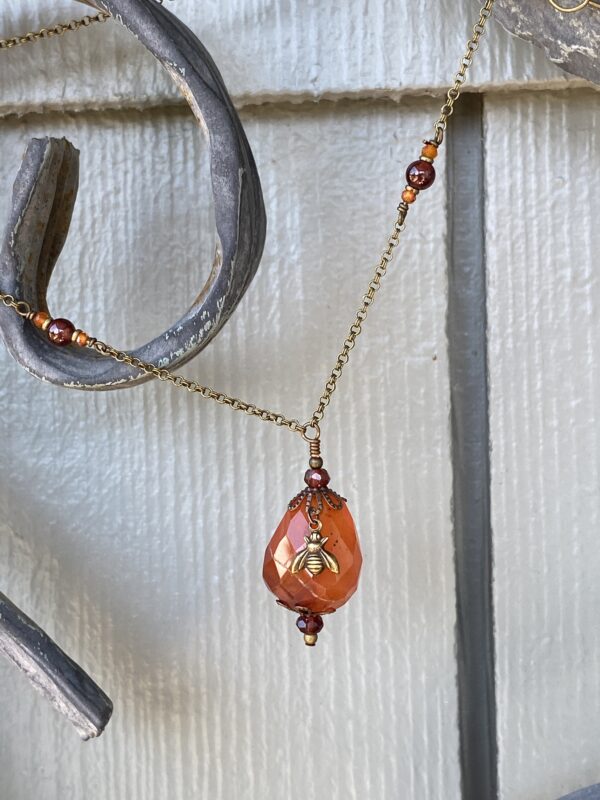 Carnelian Bee Necklace - Image 2