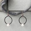 Little Black Spinel and Pearls Earrings - Image 4