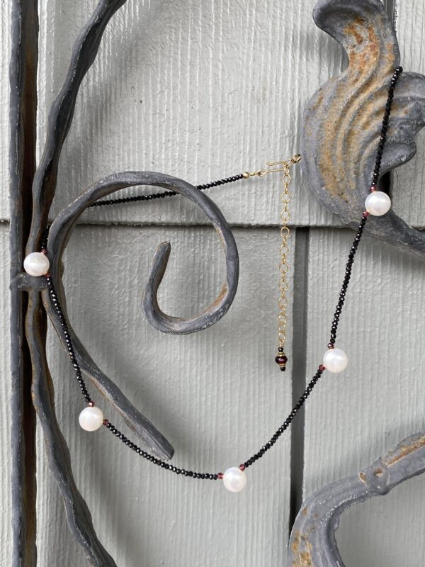 Little Black Spinel and Pearls Necklace