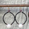 Little Black Spinel and Pearls Earrings - Image 2