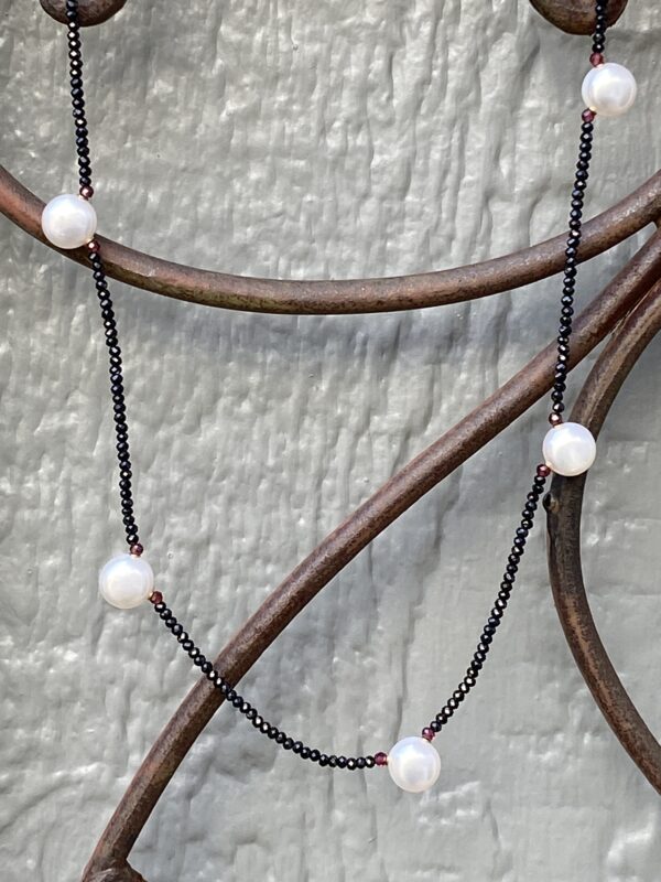 Little Black Spinel and Pearls Necklace - Image 3